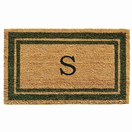 Monogram Door Mat, Natural, Sage Green, 24 in W x 36 in L